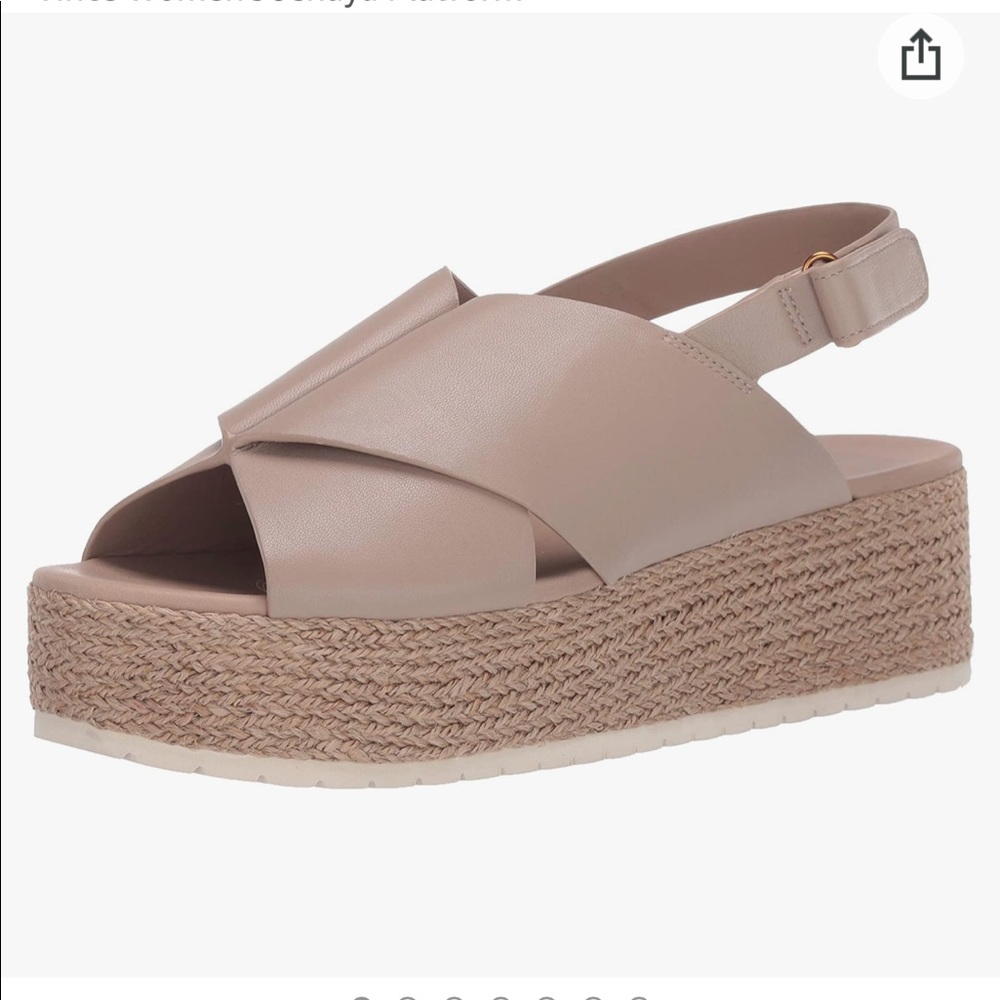Vince “Jenaya”Leather Platform Espadrille Sandal